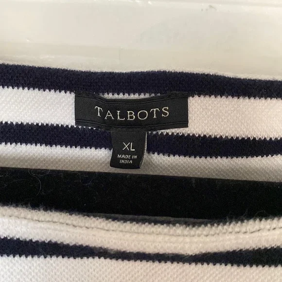 Black & White Striped Talbots Casual Dress Size XL Barely Worn - Picture 6 of 6